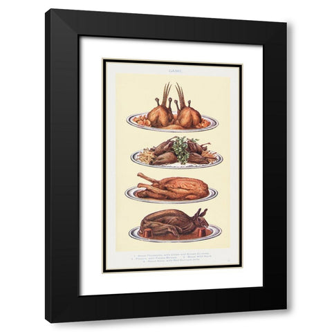 Game III Black Modern Wood Framed Art Print with Double Matting by Mrs. Beeton''s Book of Household Management