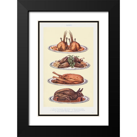 Game III Black Modern Wood Framed Art Print with Double Matting by Mrs. Beeton''s Book of Household Management