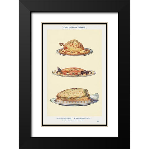 Chaudfroid Dished Black Modern Wood Framed Art Print with Double Matting by Mrs. Beeton''s Book of Household Management