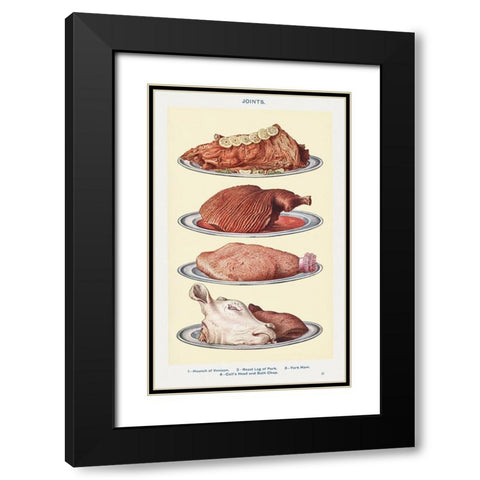 Joints Black Modern Wood Framed Art Print with Double Matting by Mrs. Beeton''s Book of Household Management