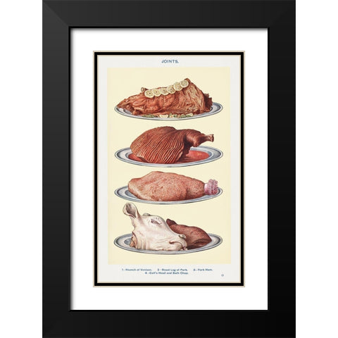 Joints Black Modern Wood Framed Art Print with Double Matting by Mrs. Beeton''s Book of Household Management
