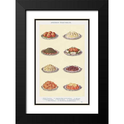 Vegetables II Black Modern Wood Framed Art Print with Double Matting by Mrs. Beeton''s Book of Household Management