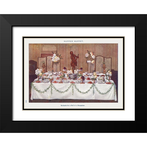 A Supper Buffet for Ball or Reception Black Modern Wood Framed Art Print with Double Matting by Mrs. Beeton''s Book of Household Management