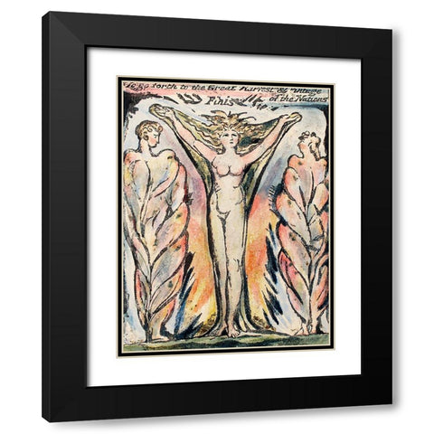 To go forth to the Great Harvest from Milton Black Modern Wood Framed Art Print with Double Matting by Blake, William