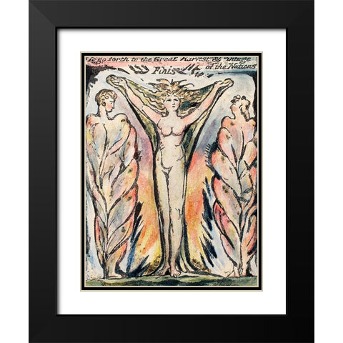 To go forth to the Great Harvest from Milton Black Modern Wood Framed Art Print with Double Matting by Blake, William