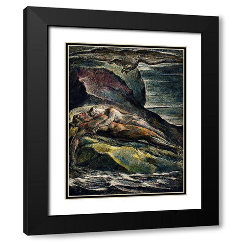 The eagle illustration from Milton Black Modern Wood Framed Art Print with Double Matting by Blake, William