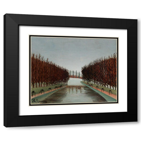 Le canal 1905 Black Modern Wood Framed Art Print with Double Matting by Rousseau, Henri