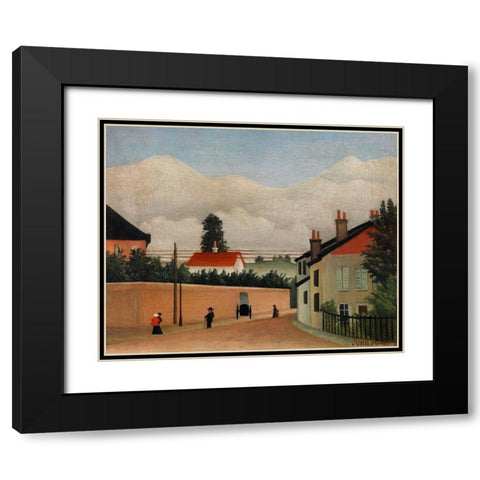 Outskirts of Paris 1895 Black Modern Wood Framed Art Print with Double Matting by Rousseau, Henri