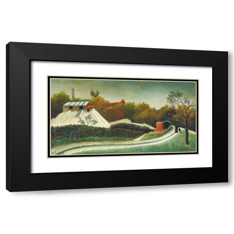Sawmill, Outskirts of Paris 1895 Black Modern Wood Framed Art Print with Double Matting by Rousseau, Henri