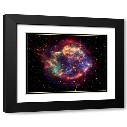 Cassiopeia A Black Modern Wood Framed Art Print with Double Matting by NASA