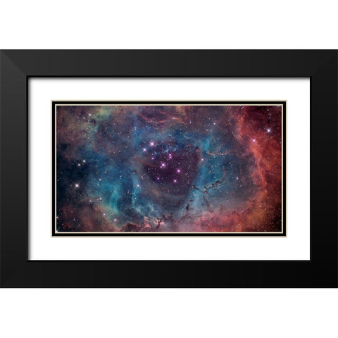 Deep Space from Hubble Black Modern Wood Framed Art Print with Double Matting by NASA
