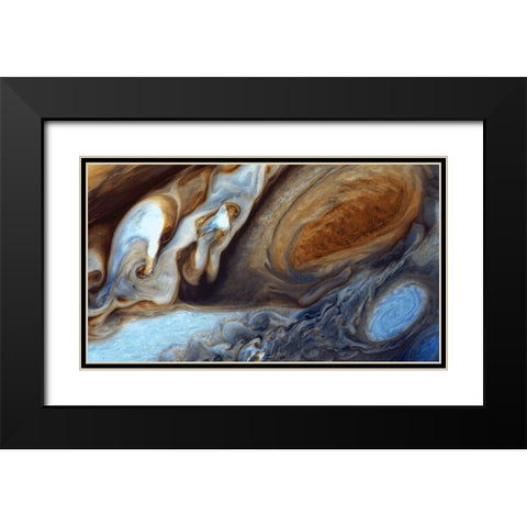 Jupiters Great Red Spot Black Modern Wood Framed Art Print with Double Matting by NASA