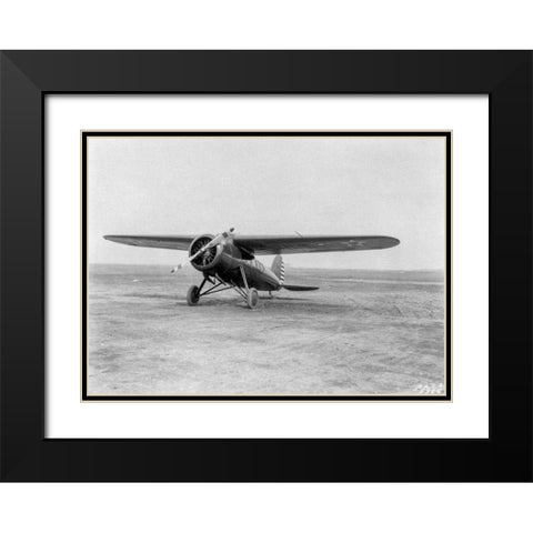 Lockheed Y1C-12 Black Modern Wood Framed Art Print with Double Matting by NASA