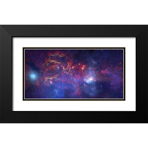 Unique View of the Milky Way Black Modern Wood Framed Art Print with Double Matting by NASA