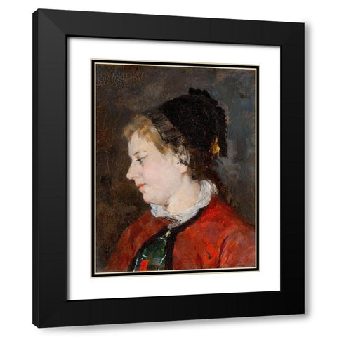 Portrait of Madame Sisley Black Modern Wood Framed Art Print with Double Matting by Cassatt, Mary