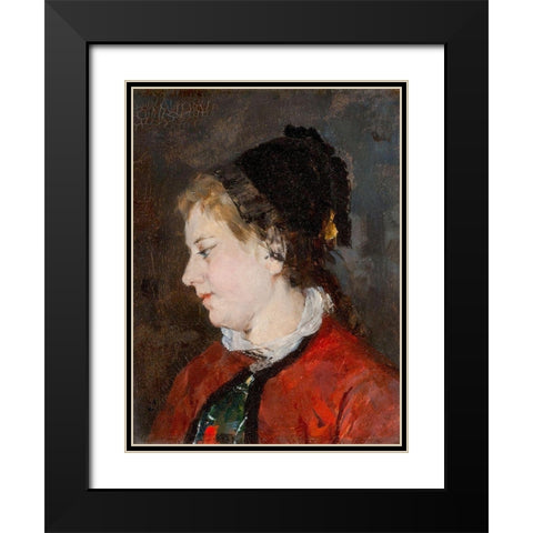 Portrait of Madame Sisley Black Modern Wood Framed Art Print with Double Matting by Cassatt, Mary