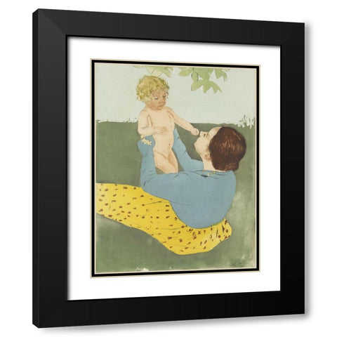 Under the Horse-Chestnut Tree Black Modern Wood Framed Art Print with Double Matting by Cassatt, Mary