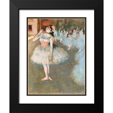 The Star Black Modern Wood Framed Art Print with Double Matting by Degas, Edgar