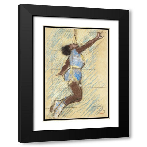 Miss Lala at the Fernando Circus Black Modern Wood Framed Art Print with Double Matting by Degas, Edgar
