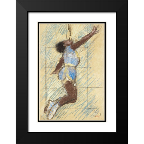 Miss Lala at the Fernando Circus Black Modern Wood Framed Art Print with Double Matting by Degas, Edgar
