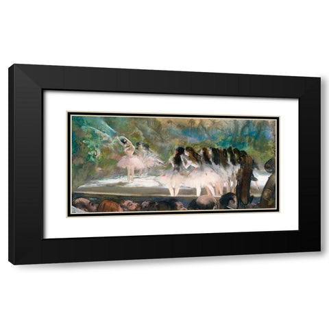 Ballet at the Paris Opera Black Modern Wood Framed Art Print with Double Matting by Degas, Edgar