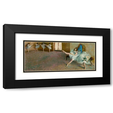 Before the Ballet Black Modern Wood Framed Art Print with Double Matting by Degas, Edgar