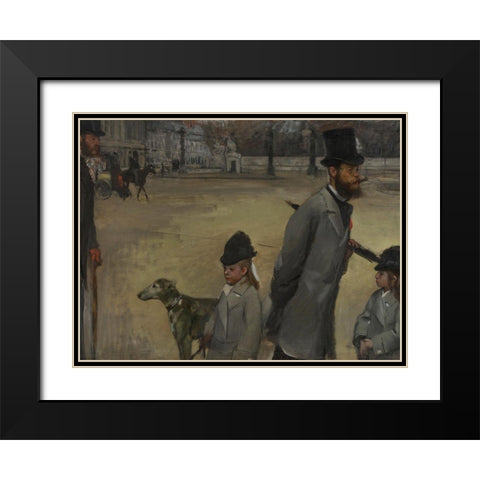 Place de la Concorde Black Modern Wood Framed Art Print with Double Matting by Degas, Edgar