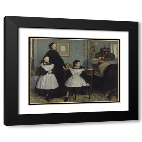 The Bellelli Family Black Modern Wood Framed Art Print with Double Matting by Degas, Edgar