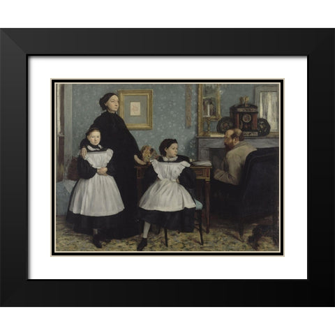 The Bellelli Family Black Modern Wood Framed Art Print with Double Matting by Degas, Edgar