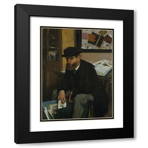 The Collector of Prints Black Modern Wood Framed Art Print with Double Matting by Degas, Edgar