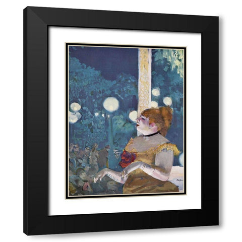 The Song of the Dog Black Modern Wood Framed Art Print with Double Matting by Degas, Edgar