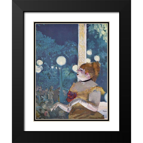The Song of the Dog Black Modern Wood Framed Art Print with Double Matting by Degas, Edgar
