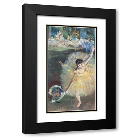 Fin dArabesque, with ballerina Rosita Mauri Black Modern Wood Framed Art Print with Double Matting by Degas, Edgar
