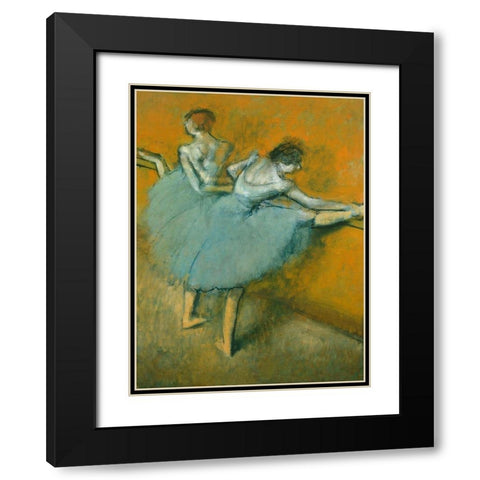 Dancers at the Bar Black Modern Wood Framed Art Print with Double Matting by Degas, Edgar