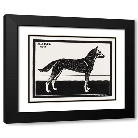 Dog Black Modern Wood Framed Art Print with Double Matting by De Graag, Julie