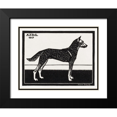 Dog Black Modern Wood Framed Art Print with Double Matting by De Graag, Julie