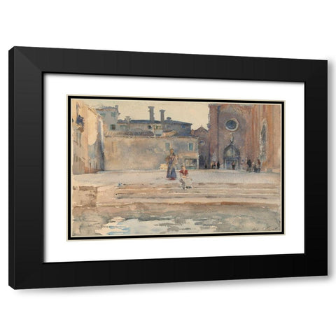 Campo dei Frari, Venice Black Modern Wood Framed Art Print with Double Matting by Sargent, John Singer