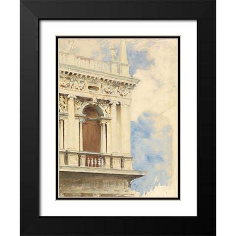 A Corner of the Library in Venice Black Modern Wood Framed Art Print with Double Matting by Sargent, John Singer