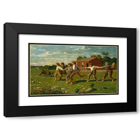 Snap the Whip Black Modern Wood Framed Art Print with Double Matting by Homer, Winslow