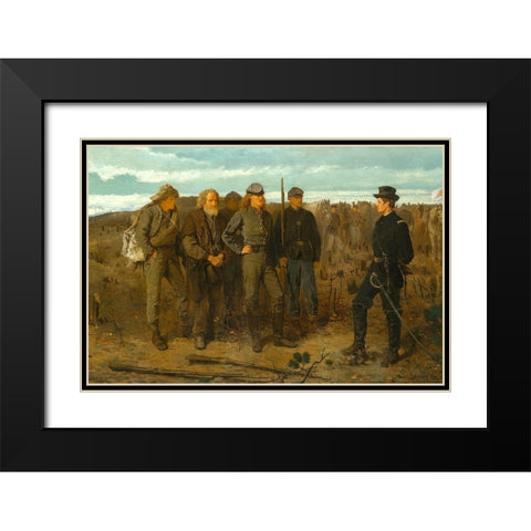 Prisoners from the Front Black Modern Wood Framed Art Print with Double Matting by Homer, Winslow