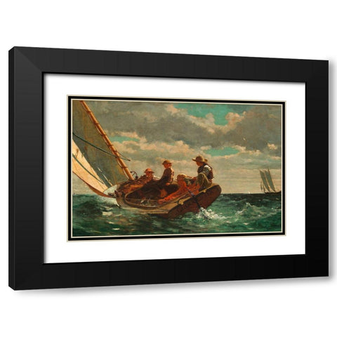 Breezing Up (A Fair Wind) Black Modern Wood Framed Art Print with Double Matting by Homer, Winslow