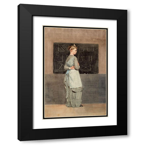 Blackboard Black Modern Wood Framed Art Print with Double Matting by Homer, Winslow
