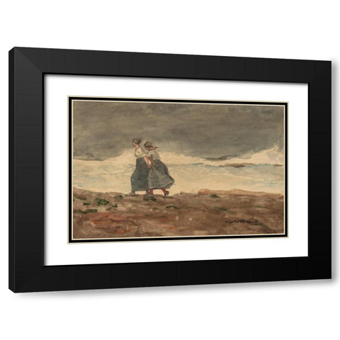 Danger Black Modern Wood Framed Art Print with Double Matting by Homer, Winslow