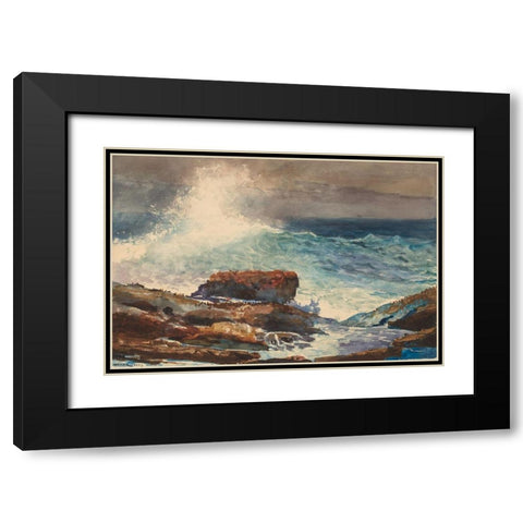 Incoming Tide, Scarboro, Maine Black Modern Wood Framed Art Print with Double Matting by Homer, Winslow