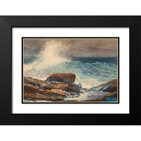 Incoming Tide, Scarboro, Maine Black Modern Wood Framed Art Print with Double Matting by Homer, Winslow
