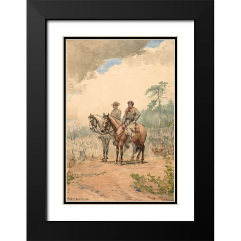 Two Scouts Black Modern Wood Framed Art Print with Double Matting by Homer, Winslow