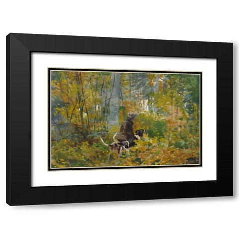 On the Trail Black Modern Wood Framed Art Print with Double Matting by Homer, Winslow