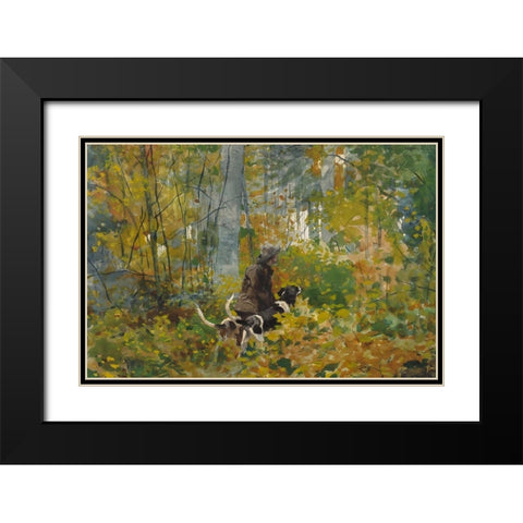 On the Trail Black Modern Wood Framed Art Print with Double Matting by Homer, Winslow