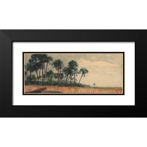 Palm Trees, Red Black Modern Wood Framed Art Print with Double Matting by Homer, Winslow