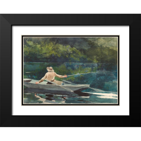 Casting, Number Two Black Modern Wood Framed Art Print with Double Matting by Homer, Winslow